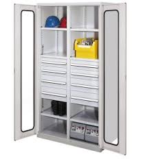 Schwerlastschrank Sichtfenster Tur 195x100x60 Cm Mitteltrennwand 6 Fachboden 8 Schubladen Schloss 1463 08 5013 Gtardo De Schubladen Schrank Wand