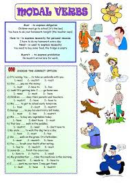 Modal Verbs Verbs For Kids Exercise For Kids Modal Auxiliaries