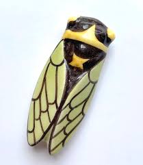 Real cicada wing necklace, one or two wings available. Cicada Magnet Wings Green French Rendez Vous