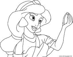 Here are 10 princess jasmine coloring pages to print featuring aladdin, genie, abu, the magic carpet and her beloved father. Arabian Princess Jasmine Disney Princess Sc98a Coloring Pages Printable