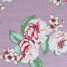 Big Pink Red Floral On Heather Gray Lavender Hacci Sweater Knit Fabric Red Floral Pink And Purple Background Purple Backgrounds