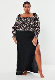 Jupe noire fendue zip invisible dans le dos composition : Jupe Longue Noire Fendue Grandes Tailles Missguided