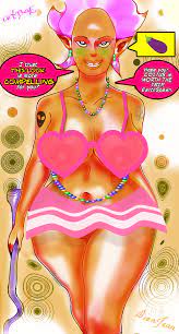 alien alien girl artbae big areola big breasts big butt big hips  big nipples clothed clothed female clothes clothing dialog dialogue  dialogue box dialogue bubble horny horny female martian