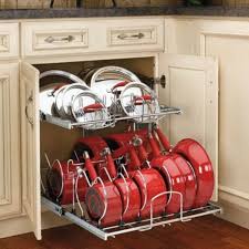 Pots And Pans Rack Kitchen Cabinet Organizer Cookware 2 Tier Pull Out Holder Kitchen Cabinets Storage Organizers Kitchen Cabinet Storage Kitchen Organization Diy