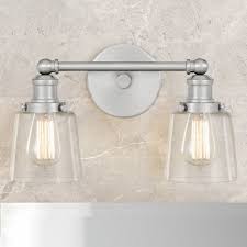 (dia can effectively block the glare of light and make the light soft. Quoizel Union Brushed Nickel 2 Light Bathroom Light With Champagne Glass Uni8602bn Destination Lighting
