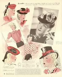 Le Petit Echo De La Mode 1940 By Dollface Dapper Vintage Clothes On Ebay And Etsy Vintage Millinery Art Deco Hats Hats Vintage