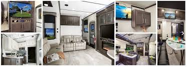 Fifth wheel toy hauler with living room in front. Popular Toy Hauler Fifth Wheel Camper Floor Plans Fifth Wheel Magazine