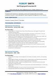 Nearly any description, for any job, can be enhanced through the use of numbers. Self Employed Consultant Resume Samples Qwikresume