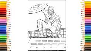 Making the coloring pages with cintiq pro and coloring with colored markers. Spider Man Homecoming Coloring Pages Captain America Civil War Spider Man Coloring Pages Youtube