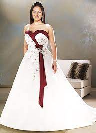 Elegant Bridal Style Plus Size Red And White Wedding Dresses Red Wedding Dresses White Wedding Dresses Colored Wedding Dresses