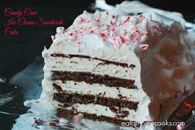 Spread ice cream over crust; Candy Cane Fudge Ice Cream Sandwich Cake A Make Ahead Dessert Eat At Home