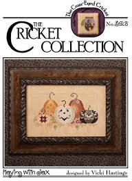 I really love playing around with images and bits of card, so i thought i would… i have designed another free cross stitch pattern for halloween, this cute little ghost frightening the spider. Cross Eyed Cricket Playing With Jax Cross Stitch Pattern 123stitch