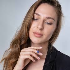 Sterling Silver Chai Pendant with Blue Enamel in a form of Gold Plated Star  of David