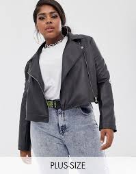 Collusion Plus Cropped Leather Look Biker Jacket Asos Plus Size Womens Clothing Fashion Clothes Women Plus Size Outfits