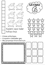 6 Sayisi Boyama Sayfalari Matematik Faaliyetler