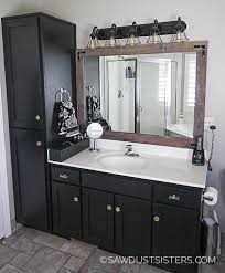 For example, cover a black vanity with pristine white paint to. Master Bath Update Sleek Black Vanity Makeover Sawdust Sisters