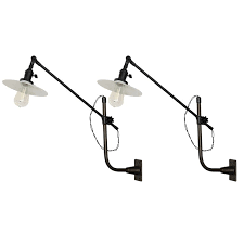 Vintage Oc White Industrial Wall Mount Swing Arm Lamp Swing Arm Lamp Industrial Wall Lamp
