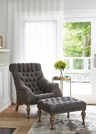 And the matching ottoman shares similar attributes. Gray Tufted Accent Chair With Ottoman Transitional Living Room