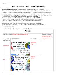 Classification Of Living Things Study Guide Answers