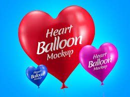 Download Free Heart Balloon Mockup Heart Balloons Photoshop Mockup Free Balloons PSD Mockup Templates