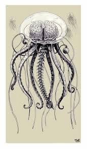 Brain Eyes Mechanical Tentacles Jellyfish Octopus Art Brain Art Brain Tattoo