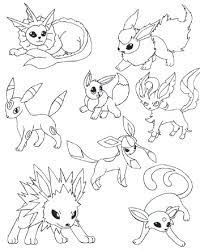 Pour ceux qui veulent aller plus loin, ils peuvent choisir un pokémon rare, comme evoli, avec le plus. Pokemon Coloring Pages Eevee Evolutions Together Coloriage Pokemon Dessin Pokemon A Imprimer Dessin Coloriage