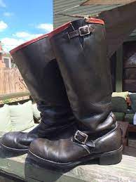 Vintage Chippewa Engineer Boots Rare Raspberry Top Cats Paw Motorcycle Patina Boots Engineer Boots Mens Leather Boots