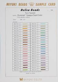 Miyuki Delica Bead Sample Cards