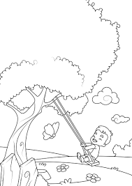 Kleurplaat Lente Schommelen Aan Boom Gratis Kleurplaten Om Te Printen Afb 30946