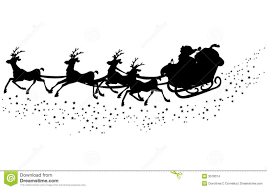 Santas Sleigh Silhouette Santa Sleigh Silhouette Reindeer Silhouette Santa Sleigh