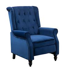 Blue abington 85'' chesterfield tuxedo arm sofa $1,020 more than just a place to sit, your sofa is the centerpiece of your living room — and an opportunity to show off your unique style. Huisen Furniture Single Living Room Recliner Chair Navy Blue With Footrest Vintage Wing Back Armchair Velvet Bedroom Adjustable Push Back Reclining Chairs Sofa Chair Fabric Upholstered Buy Online In Indonesia At Desertcart Id