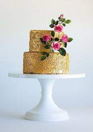 Go For The Gold By Applying An All Over Layer Of Edible Paint And Glitter To Your Cake This Lovely Cake Is Pa Cake Design Metallic Wedding Cakes Confetti Cake