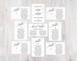 Wedding Seating Chart Cards 4 X 6 Instant Download Seating