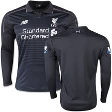 Get the new official liverpool jerseys among our official liverpool fc gear at the kitbag u.s. Men S Blank Liverpool Fc Jersey 15 16 England Football Club New Balance Authentic Black Third Soccer