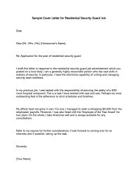 Security Guard Cover Letter Best Sample Letters Writing Tips