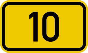 10 (ten) is an even natural number following 9 and preceding 11. Bundesstrasse 10 Wikipedia