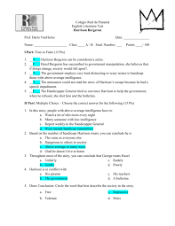 Attempting to achieve complete equality will only result in widespread dissatisfaction and lack of creativity. 10th Grade 1st Trimester Test 1 Harrison Bergeron Answer Key
