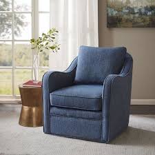 Three Posts Loftus Swivel Armchair Reviews Wayfair Swivel Chair Living Room Swivel Armchair Blue Accent Chairs