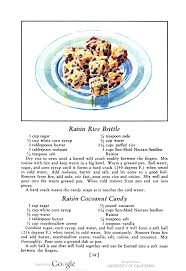 A Recipe For Raisin Rice Brittle Avoid Menu Monotony With Delightful Sun Maid Recipes Published By The Sun Maid Growers As Raisin Recipes Recipes Puffed Rice