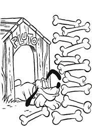 صورة الكلب بلوتو ينام داخل بيته ويحلم بالعظام لتلوين الاطفال coloring pages colouring pages free coloring pages