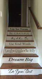 Stair Words Vinyl Decor For Your Stair Risers Quicker And Easier Than Painting Stenciling Painted Stairs Stairs Design Stairs