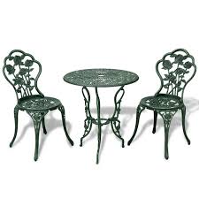 vidaXL 3 Piece Bistro Set Cast Aluminum Green