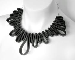 Rubber Necklace Rubber Jewelry Geometric Modern Jewelry Rubber Jewellery Avant Garde Necklace Avant Garde Jewelry Avant Garde Necklaces Modern Necklaces