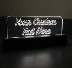 Custom Acrylic Light Up Sign Laser Engraved Desk Model