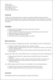 furniture sales associate resume