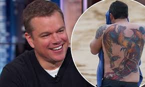 Ben affleck sports back tattoo working on triple frontier. Matt Damon Laughs About Pal Ben Affleck S Dragon Tattoo On His Back Daily Mail Online