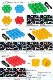 Set Of 20pcs Universal 17mm Plastic Car Wheel Nut Covers Bolt Caps For Volkswagen Vw Golf Mk4 Bora Passat Beetle Polo Aud Honda Accord Custom Skoda Vw Golf Mk4