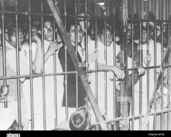 Image of Mahatma Gandhi in prison
