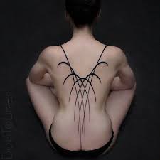 Back Bent Lines Dotwork Tattoo By Dots To Lines Best Tattoo Ideas Gallery Black Ink Tattoos Dots To Lines Tattoos