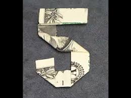 Fold Origami Dollar Bill Number 1 Youtube Dollar Bill Origami Money Origami Origami Numbers
